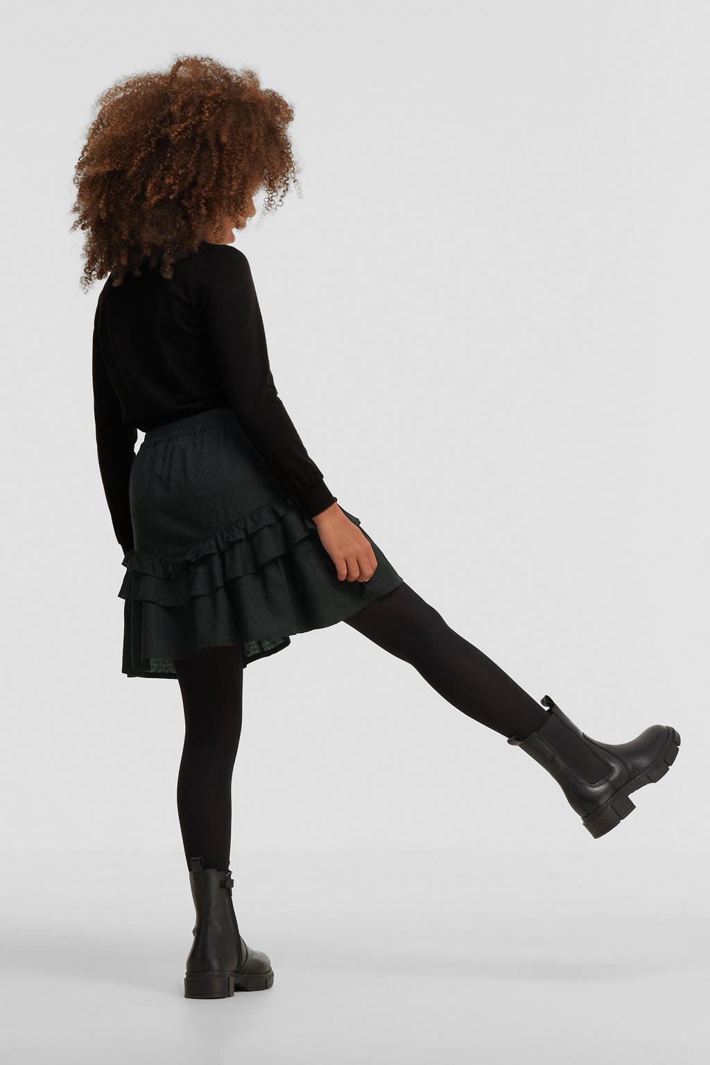 anytime mini rok met ruffle zwart | wehkamp