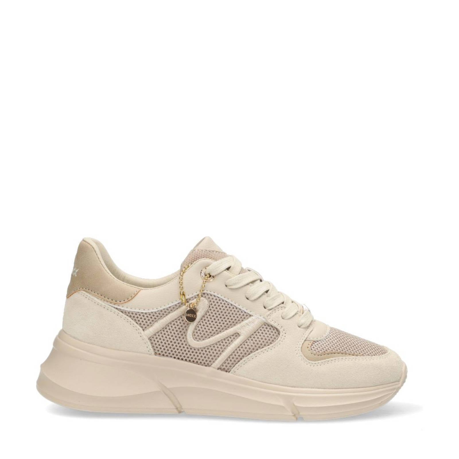 Mexx Khira suède sneakers zand | wehkamp