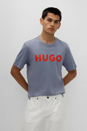 T-shirt Dulivio  met logo bright blue