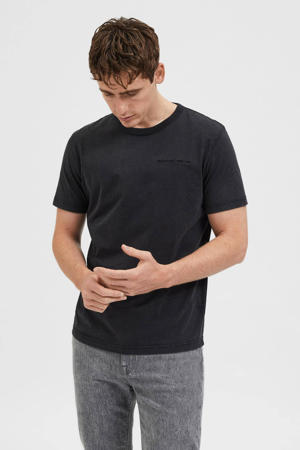 regular fit T-shirt SLHKAY met biologisch katoen black