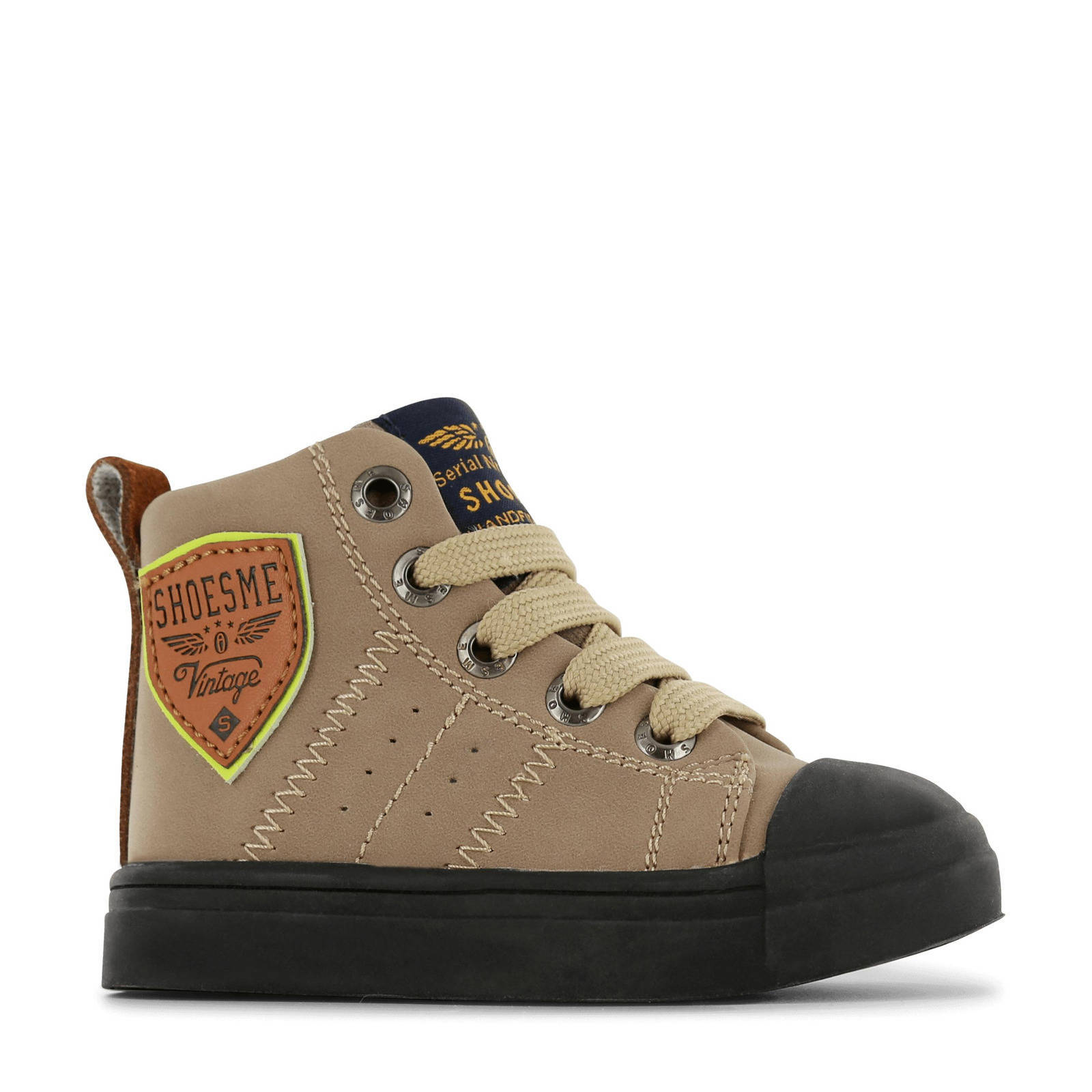 Shoesme SH22W036-A leren sneakers taupe | wehkamp
