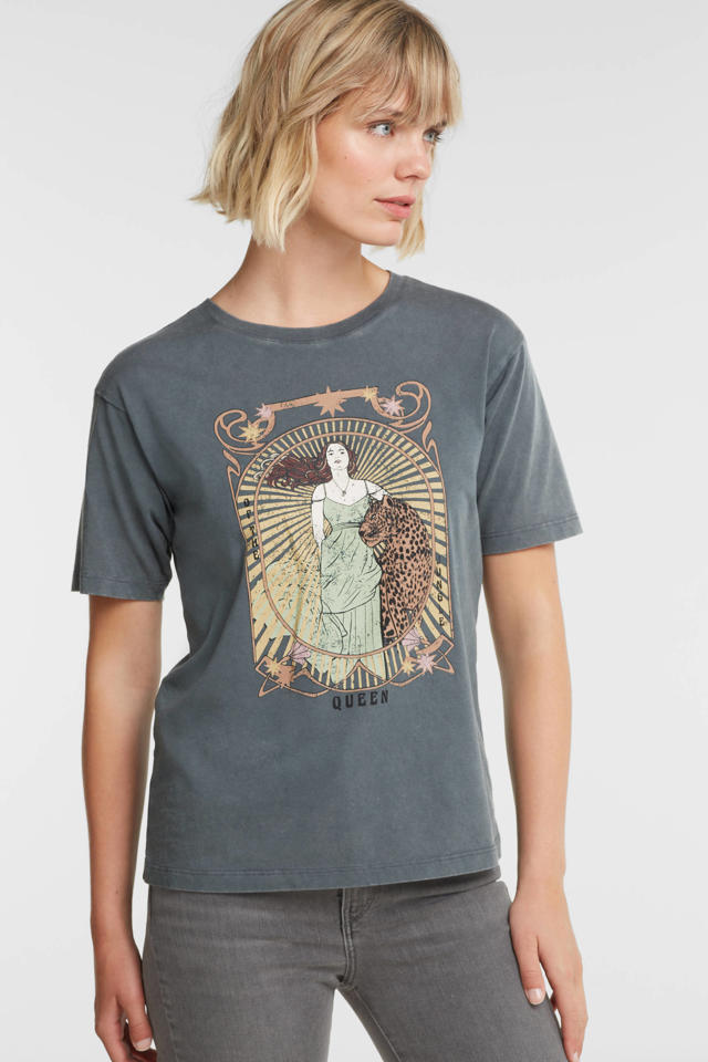 weduwe Verkleuren Slink Geisha T-shirt grijs | wehkamp