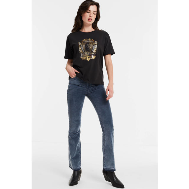 filosofie worst sieraden Geisha T-shirt met tekst zwart/goud | wehkamp