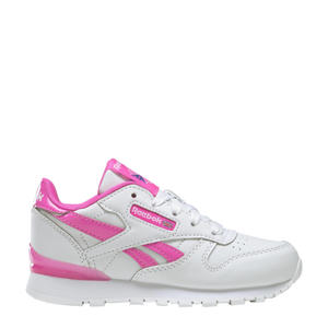 Classic Leather Step 'N' Flash sneakers met lichtjes wit/roze