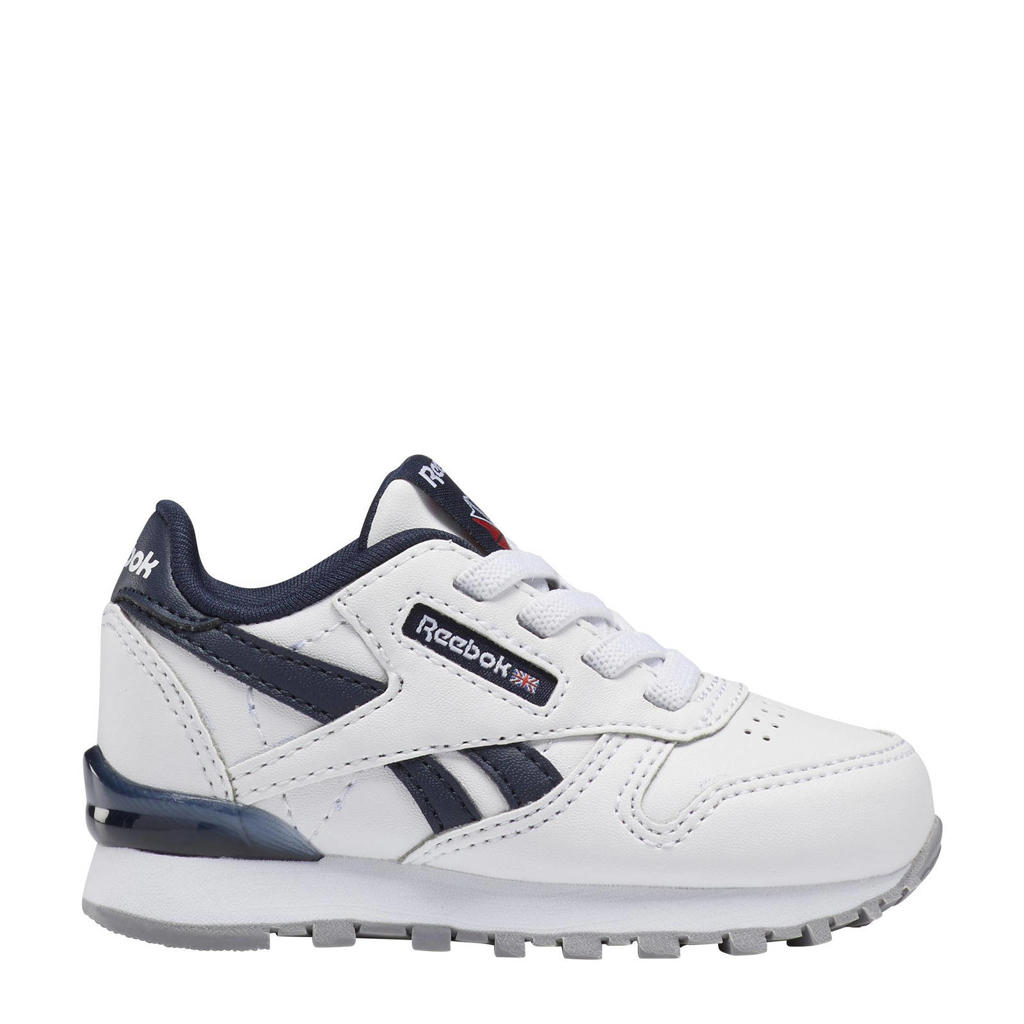 Reebok Classics Classic Leather Step 'N' Flash sneakers met lichtjes wit/donkerblauw