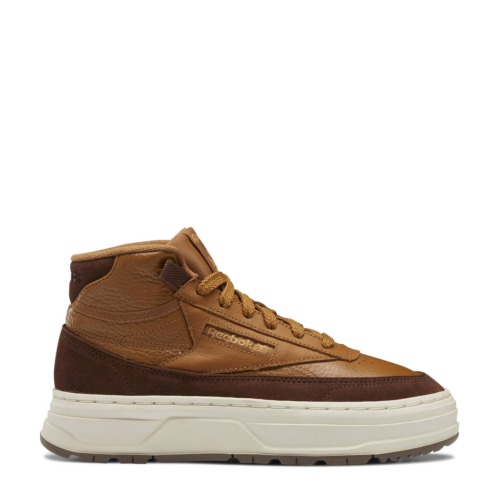 Reebok Classics Club C Geo Mid leren sneakers bruin | wehkamp