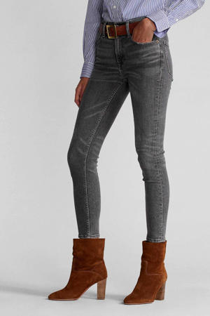 cropped high waist skinny jeans grijs