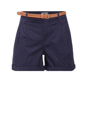 high waist regular fit korte broek donkerblauw