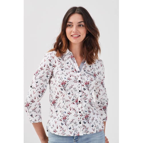 Cache Cache gebloemde blouse wit/rood/blauw afbeelding