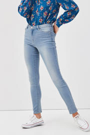 thumbnail: Light blue denim dames Cache Cache slim fit jeans dirty van katoen met regular waist en effen