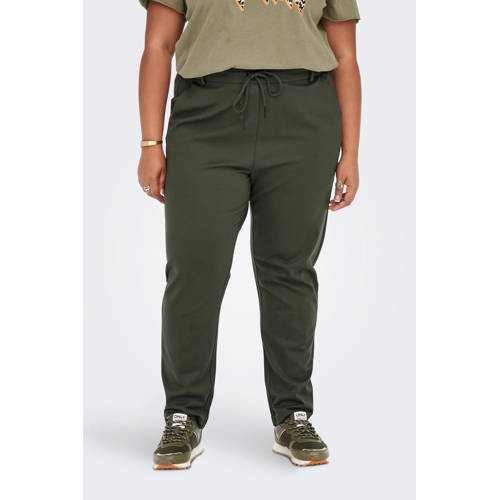 ONLY CARMAKOMA slim fit broek CARGOLDTRASH groen afbeelding