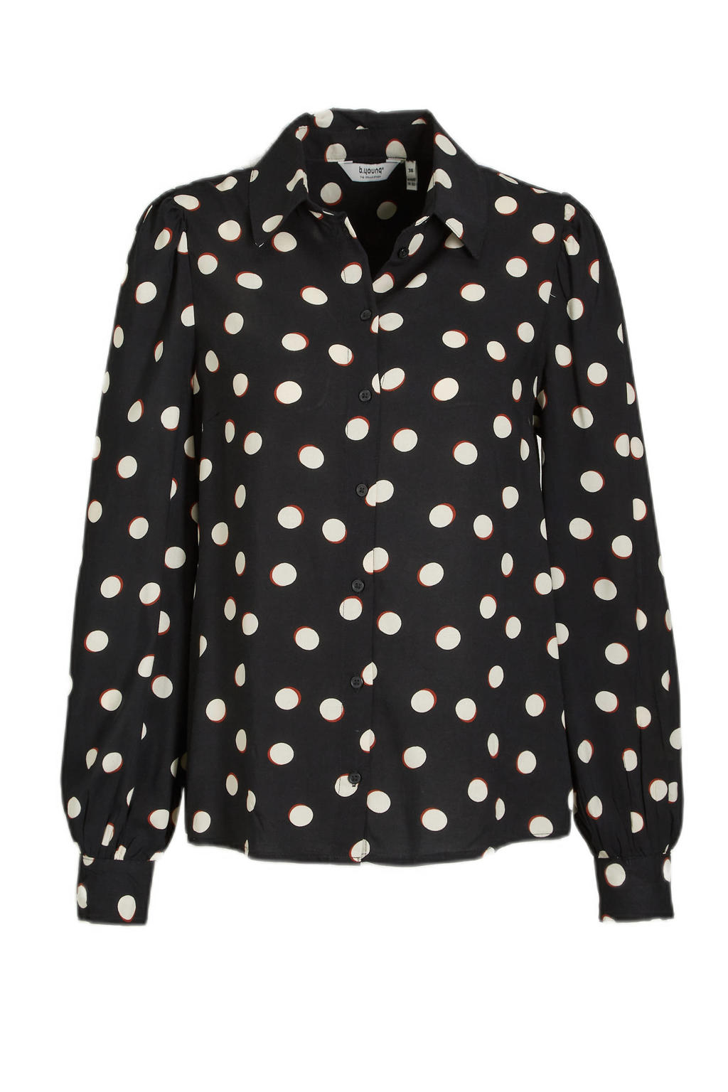 B.Young blouse met stippen BYJOSA zwart/gebroken wit/rood