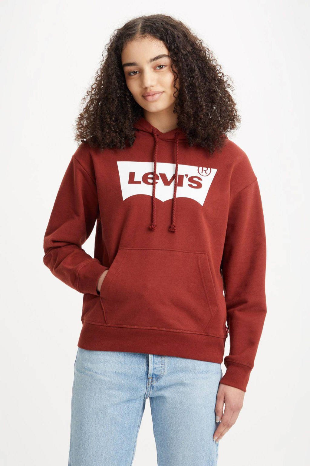 Levi's hoodie met logo donkerrood