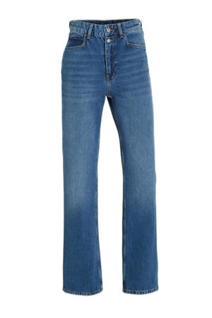 high waist straight fit jeans blauw