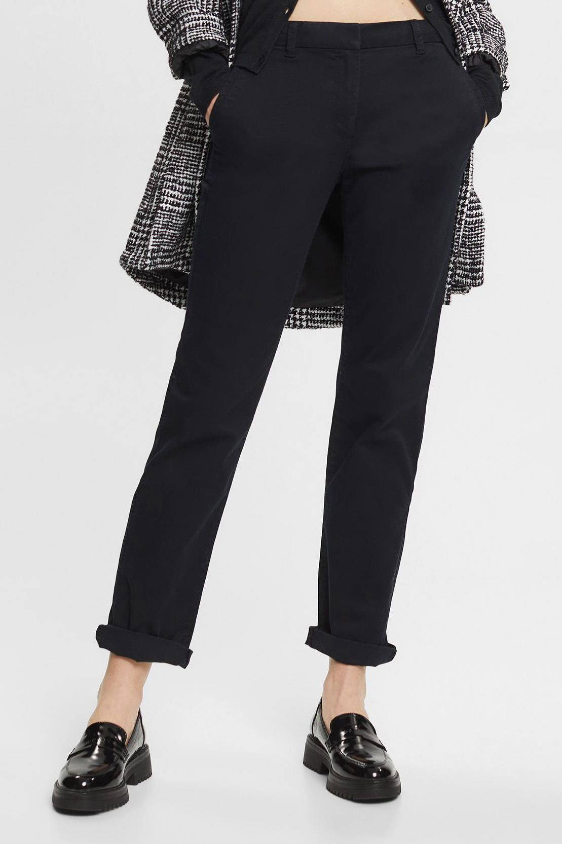 Mode Pakken Pantalons Esprit Pantalon zwart-wit gestreept patroon zakelijke stijl 