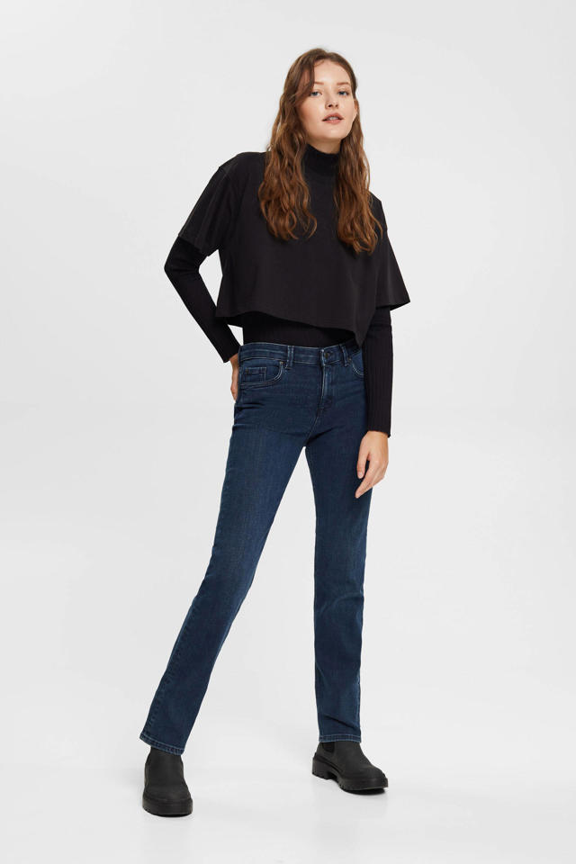 straight fit jeans black wehkamp