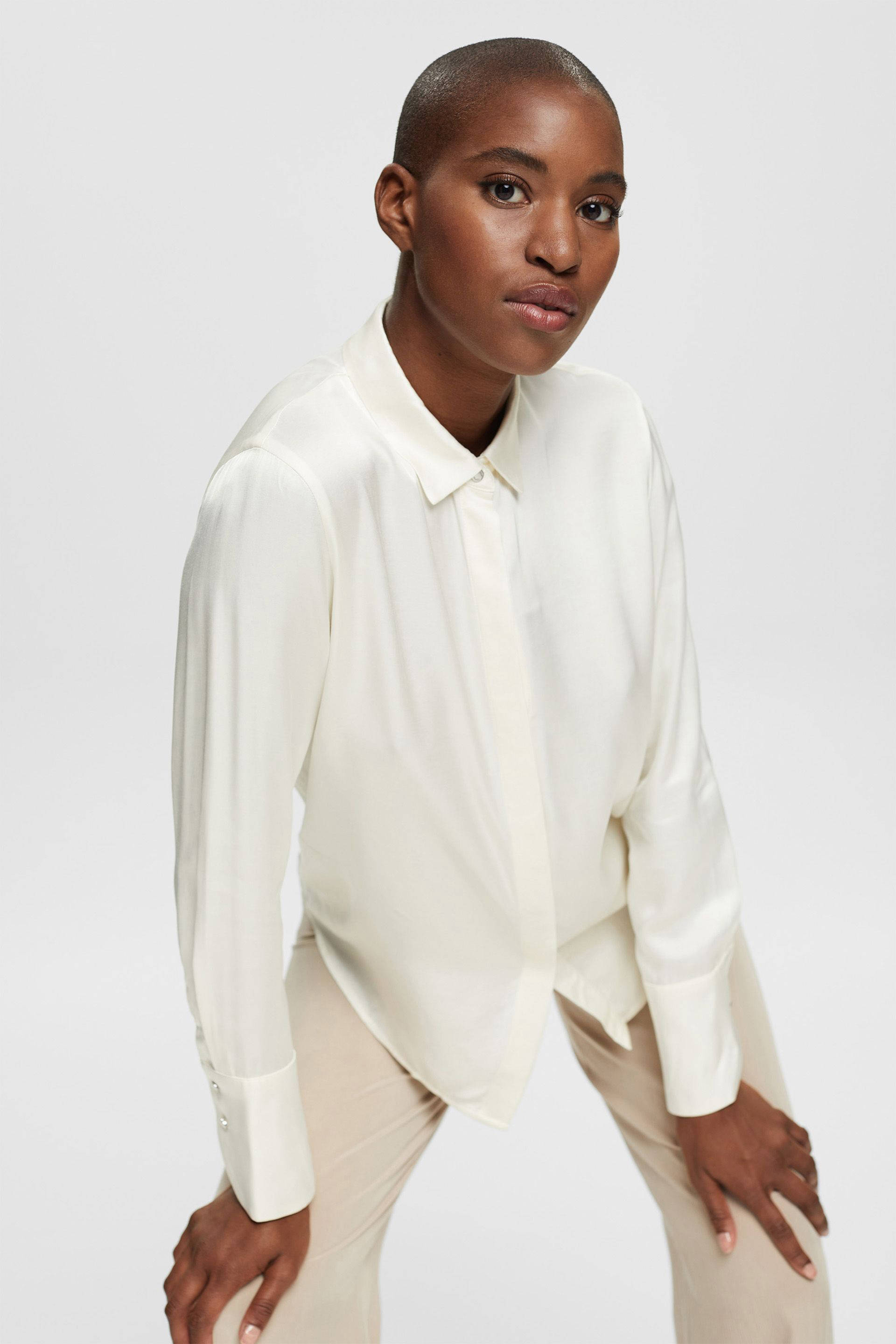 Esprit Lange blouse wit zakelijke stijl Mode Blouses Lange blouses 