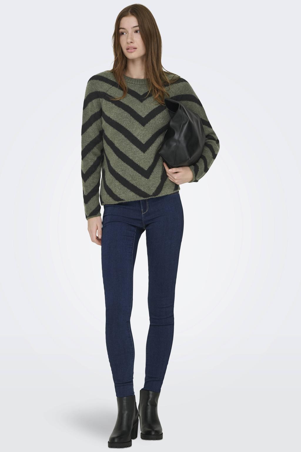 ONLY pullover bruin gebreid