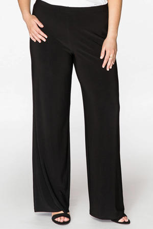 wide leg broek van travelstof DOLCE zwart