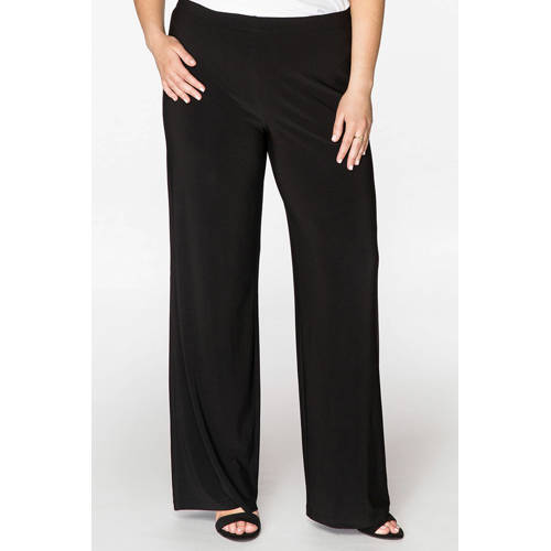 YOEK wide leg broek van travelstof DOLCE zwart afbeelding