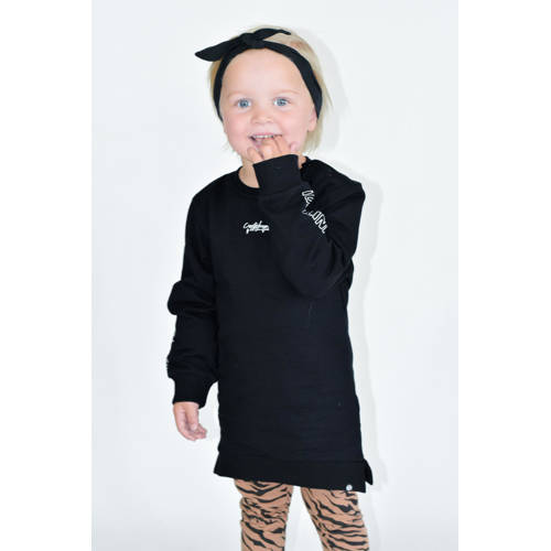 Born by Kiddo United sweatjurk Annet met printopdruk zwart