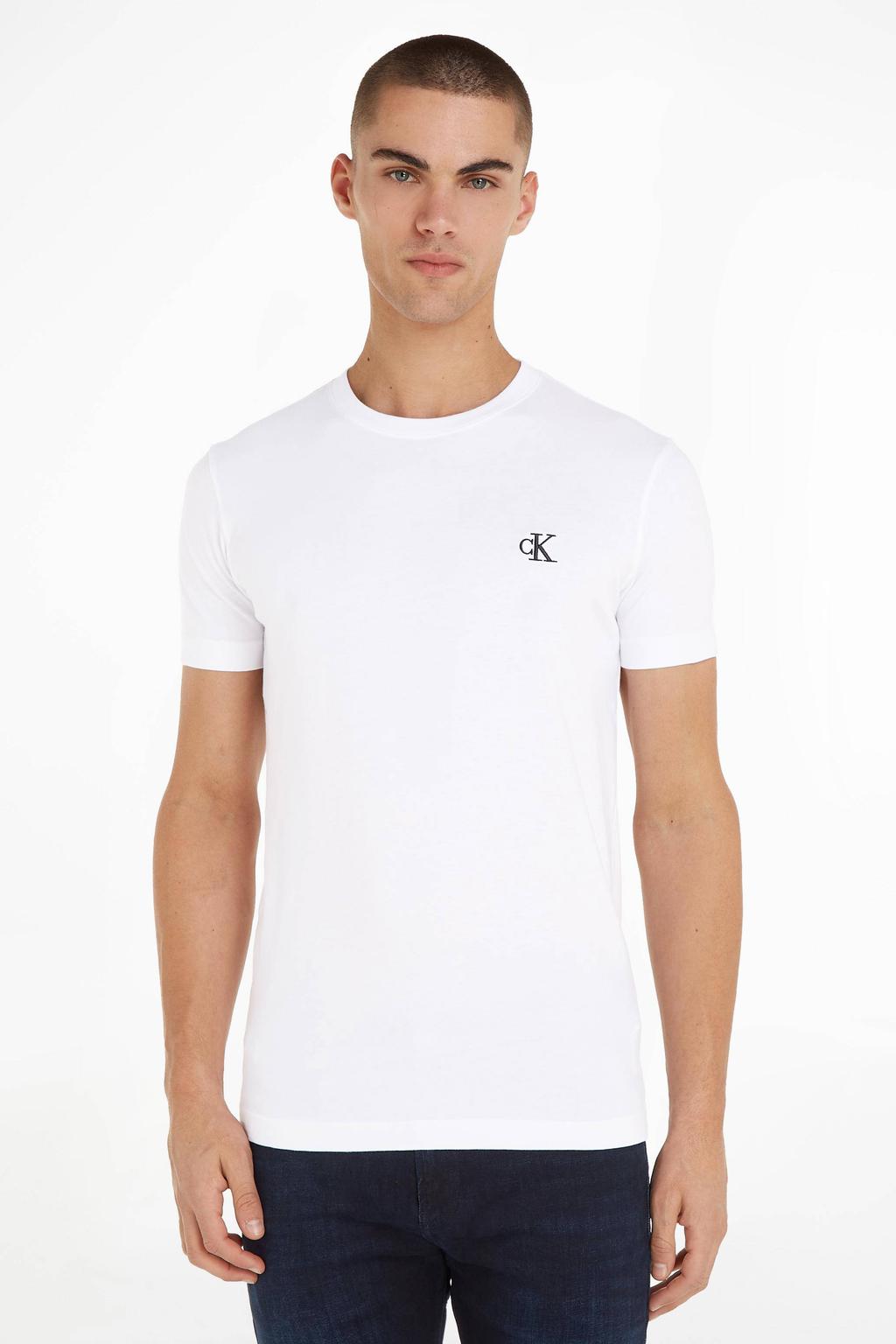 CALVIN KLEIN JEANS slim fit T-shirt bright white
