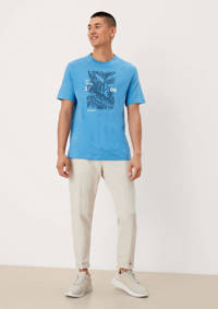 s.Oliver T-shirt met printopdruk blauw