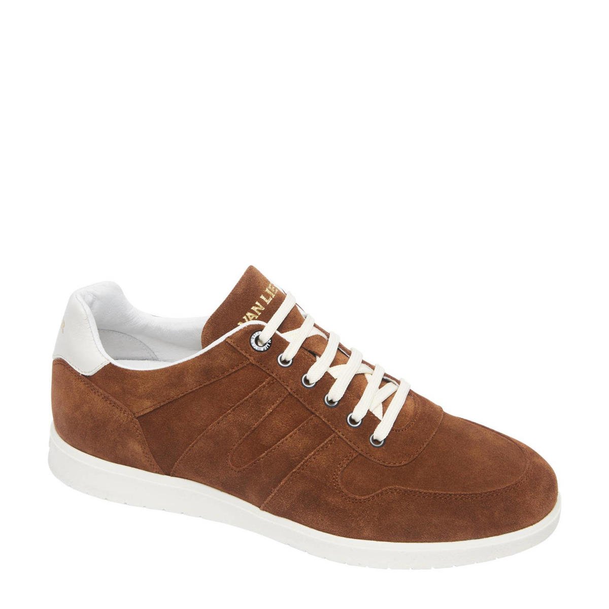Van Lier Mercato suède sneakers cognac wehkamp