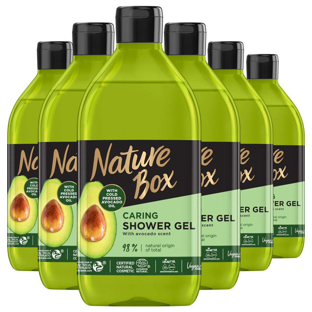 Nature Box Avocado Rescue douchegel - 6 x 385 ml - voordeelverpakking