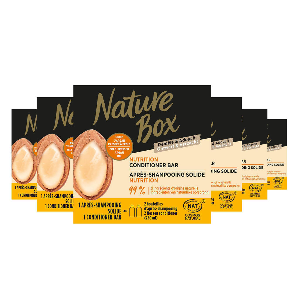 Nature Box Conditioner Bar Argan - 6 x 80 gr - voordeelverpakking