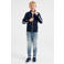 WE Fashion sweatvest met tekst donkerblauw