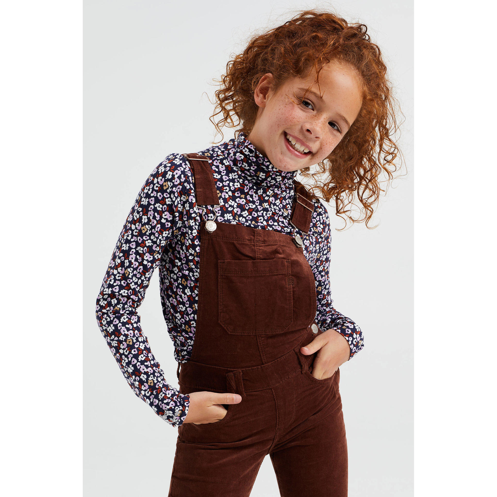 WE Fashion Blue Ridge corduroy tuinbroek bruin wehkamp