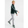 WE Fashion sweatvest met tekst donkergroen