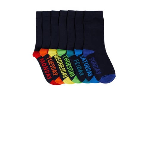WE Fashion sokken - set van 7 donkerblauw