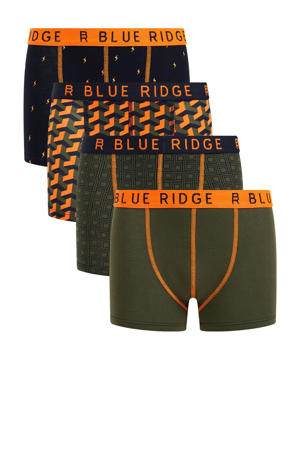   boxershort - set van 4 kaki/oranje/zwart