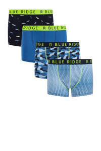 WE Fashion   boxershort - set van 4 blauw/limegroen/zwart