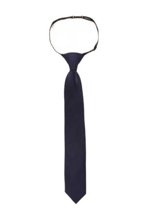 stropdas met textuur donkerblauw
