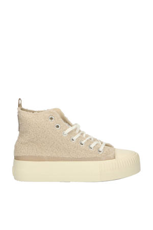 Kaya Mid teddy sneakers beige