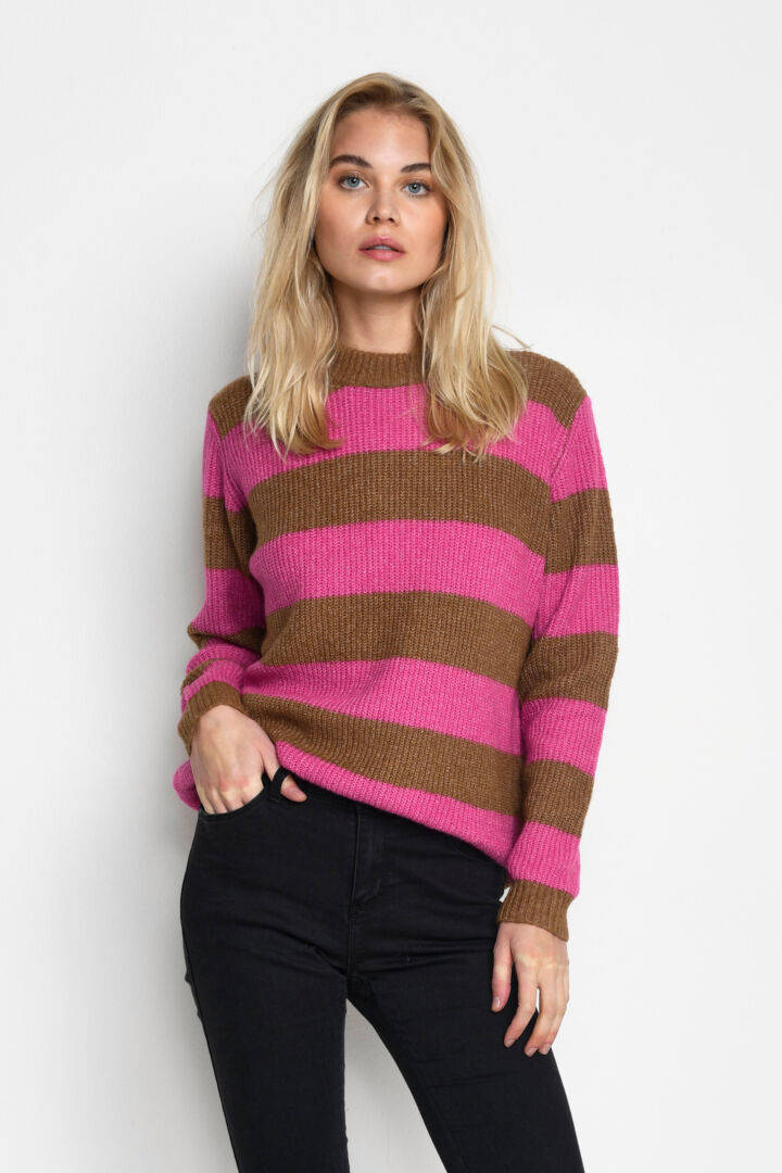 Bexleys Woman Gebreide trui roze casual uitstraling Mode Sweaters Gebreide truien 