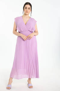 Cassis maxi jurk met volant lila