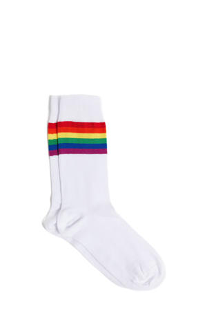 sokken met strepen wit