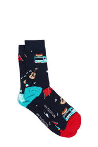 WE Fashion sokken met print donkerblauw