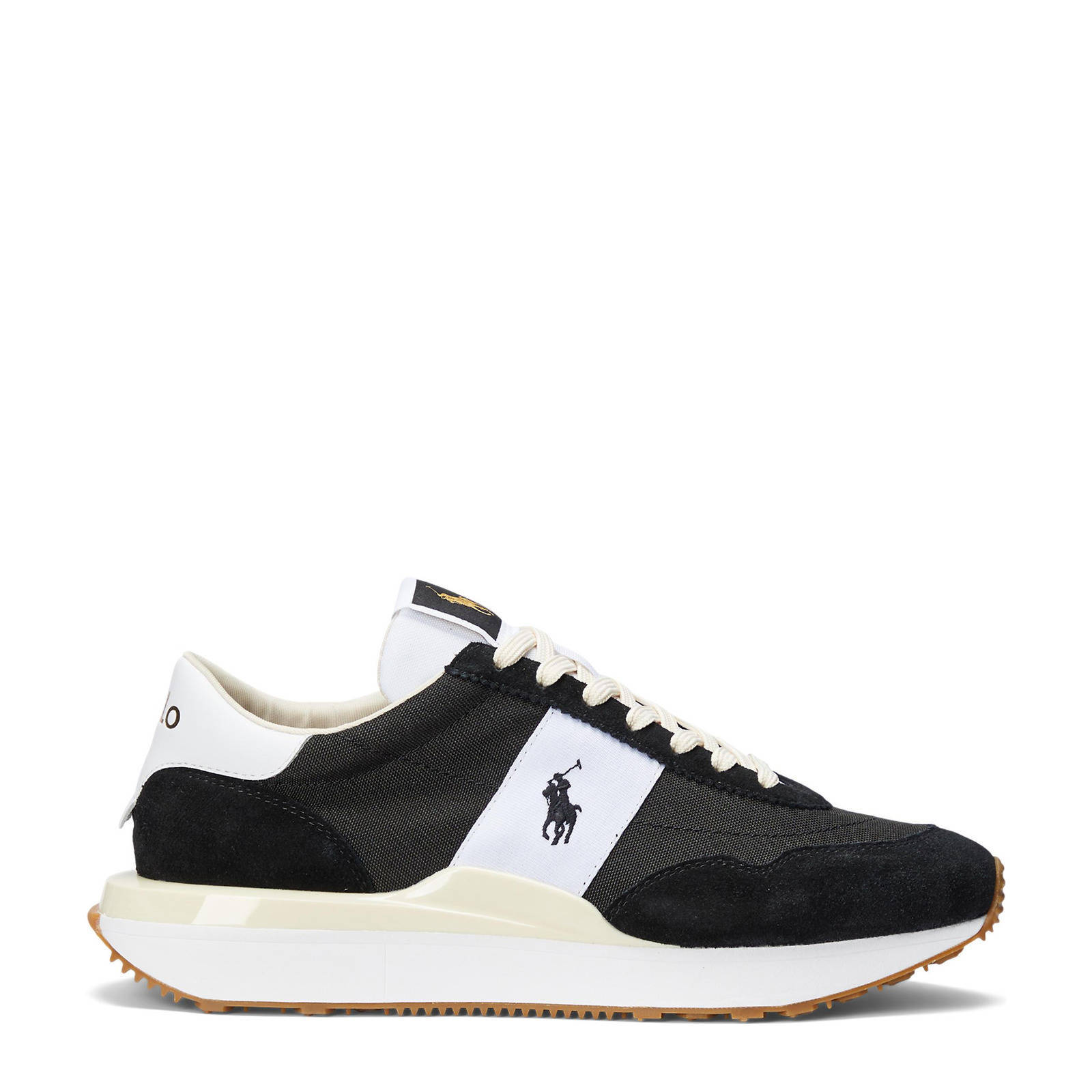 POLO Ralph Lauren leren sneakers zwart/wit | wehkamp