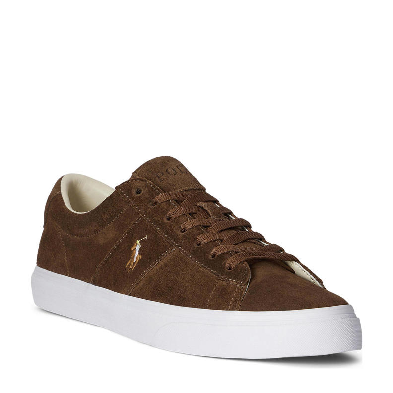 POLO Ralph Lauren Sayer suède sneakers bruin | wehkamp