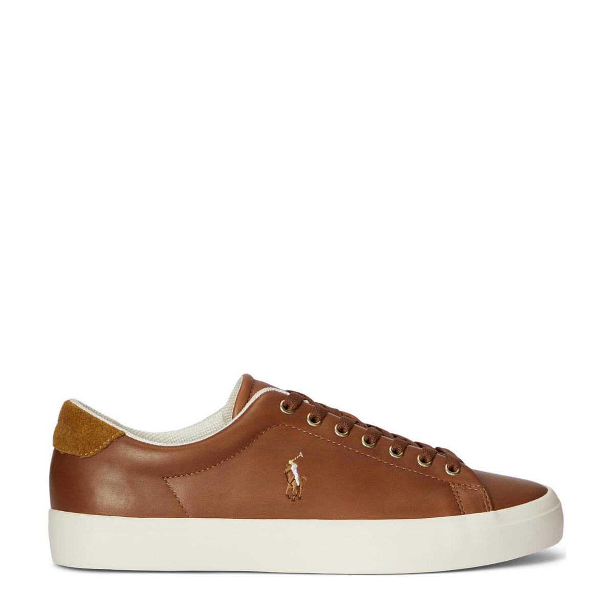 POLO Ralph Lauren Longwood leren sneakers cognac wehkamp
