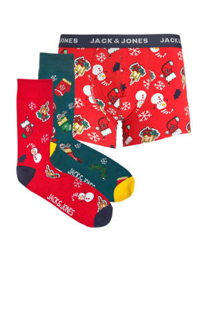   giftbox boxershort + 2 paar sokken JACTOM met kerst print