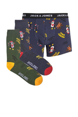   giftbox boxershort + 2 paar sokken JACPENGUIN met kerst print