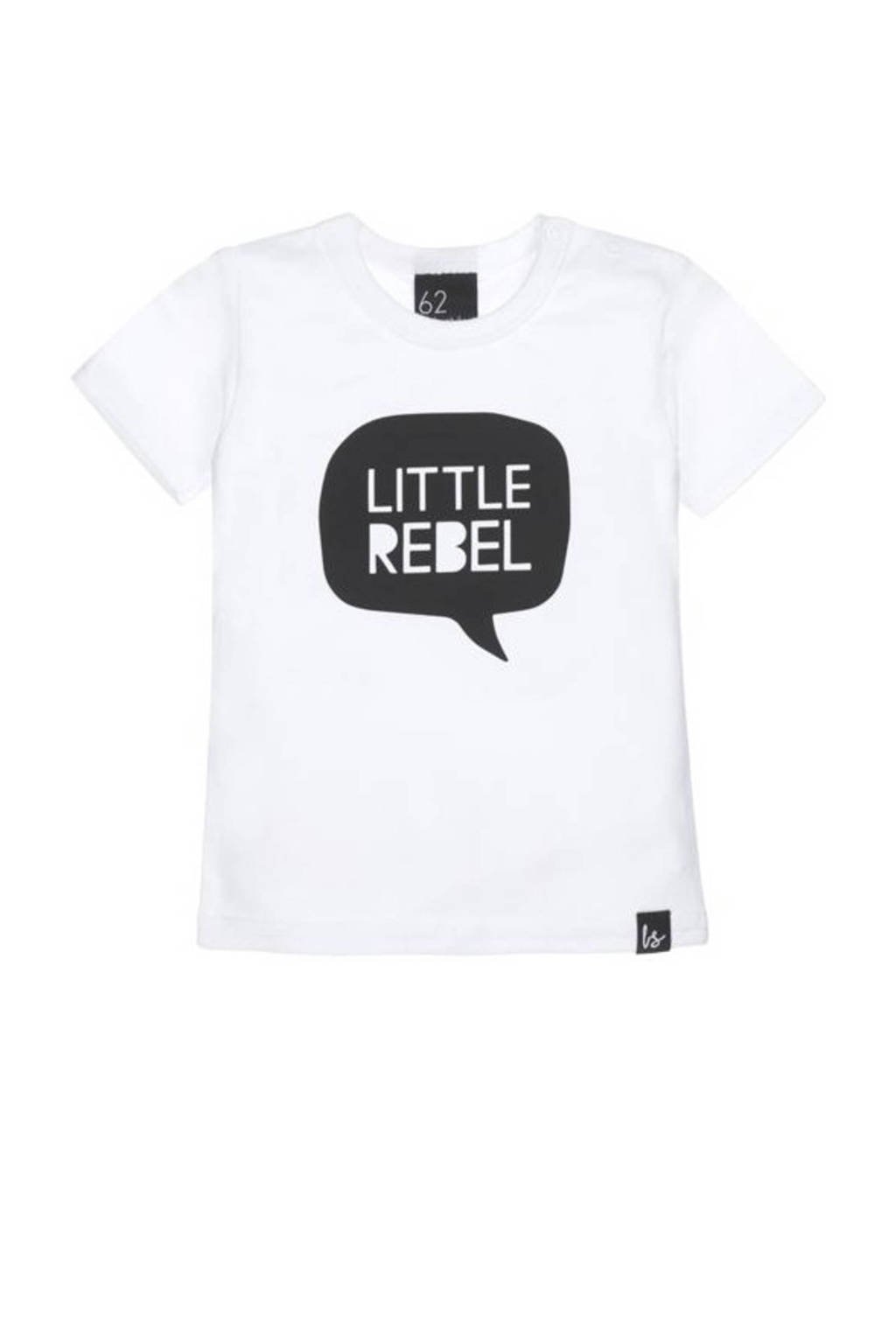 Babystyling baby T-shirt met printopdruk wit/zwart
