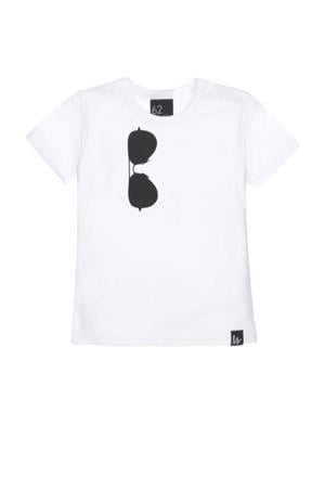 baby T-shirt met printopdruk wit/zwart