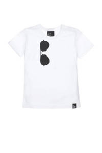 Babystyling baby T-shirt met printopdruk wit/zwart